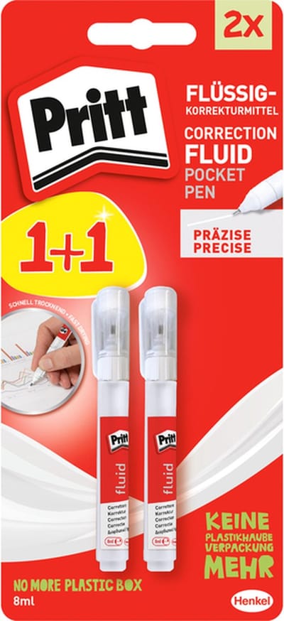 Correctiepen pritt fluid 8ml blister a 1+1 | 5 stuks