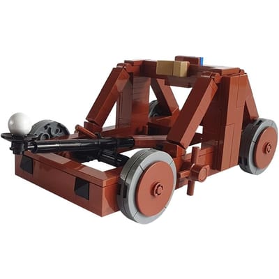 Gobricks MOC Keizerlijke Militaire Wagen Katapult Bouwstenen Middeleeuwse Oude Stenen Doe-Het-Zelf Educatief Speelgoed Cadeau black