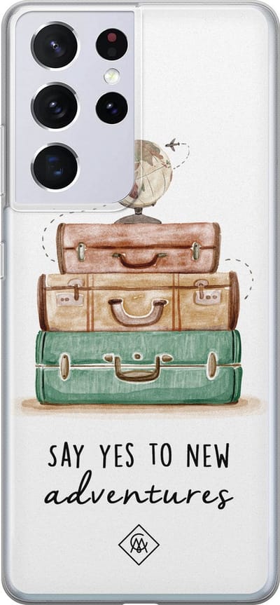 Casimoda® hoesje - Geschikt voor Samsung S21 Ultra - Wanderlust - Backcover - Siliconen/TPU - Multi