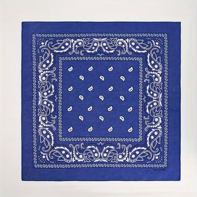 Bandana - Paisley - Boeren zakdoek - Vierkante sjaal - 54x54 cm - Hoofdband - Carnaval accessoire - Cowboy zakdoek - HipHop - 100% katoen - Blauw - Jonyx