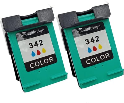 KATRIZ® REMAN inkt HP342 Kleur (2stuks) | Geschiktvoor HP DeskJet 5440/ D4145/ D4155/D4160/ D4163/ D4168/ 6300/ 6315HP PSC 1500/1507/ 1510HP Photosmart 2570/ 2575/2575V/ 2575XI/ 7850/C3100/C3108/ C3170/ C3175/C3180/ C3180S/ C3183/ C3190/ C4100