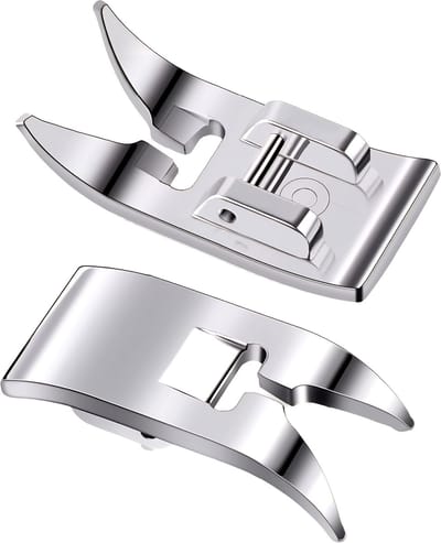 Somstyle Naaivoetjes Set - 2 Stuks - Naai Accessoires - Zigzagvoet - 3.2 x 1.5 CM - Naaimachine Voetjes - Zilverkleurig
