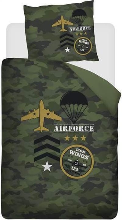 Snoozing Airforce - Dekbedovertrek - Junior - 120x150 cm + 1 kussensloop 60x70 cm - Groen