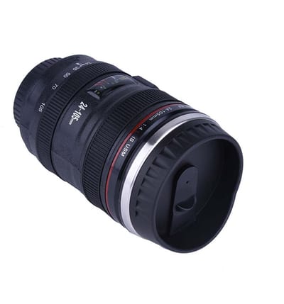 Dailygoods- Reismok Roestvrij Staal - Thermosmok - Creatieve SLR-lens - Isolatiefunctie - Duurzaam - Grote Capaciteit