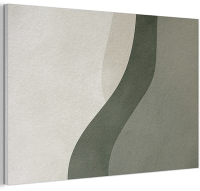 Akoestisch wandpaneel 60x40 cm - Vilt schilderij Japandi - Groen - Abstract - Modern - Akoestische panelen - Geluidsdempende wanddecoratie - Geluidsisolatie woonkamer - Muurdecoratie geluidspanelen