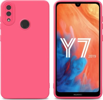 Cadorabo Hoesje geschikt voor Huawei Y7 2019 / Y7 PRIME 2019 in FLUID ROOD - Beschermhoes gemaakt van flexibel TPU silicone Cover Fluid Case