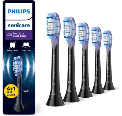 Philips Sonicare Premium GumCare – Opzetborstels voor Elektrische Tandenborstel – Zwart – Verpakking van 5 - HX9055/88