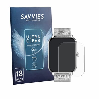 Savvies - Screenprotector voor Betatree Smartwatch 1.85" - Folie Beschermfolie transparant 18 Stuks