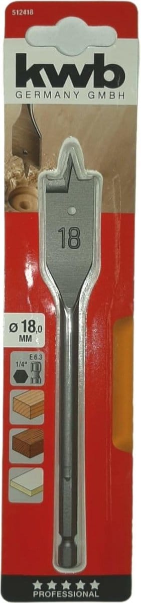 KWB - Speedboor - Lepelboor - met voorsnij punten - 18mm Profi