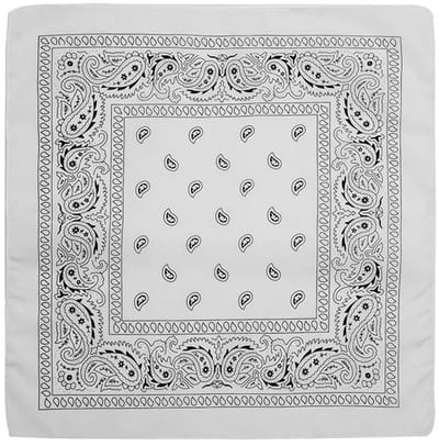 Fako Fashion - Bandana - Hoofddoek - Mondbescherming - Zakdoek - Paisley - Wit - 6 Stuks