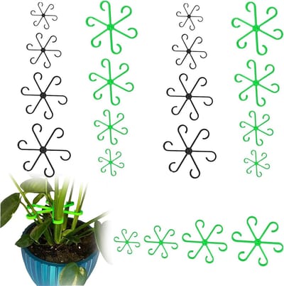 Set van 20 Plantsteunen, 5 Bloemsteunen voor Monstera, Tomaten en Klimplanten, Herbruikbare Plantclips voor Tuin en Balkon