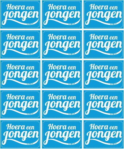 Hoera een jongen ansichtkaart - 15x - wenskaart - geboren - kraamcadeau - A5 formaat - extra groot - kaartje sturen