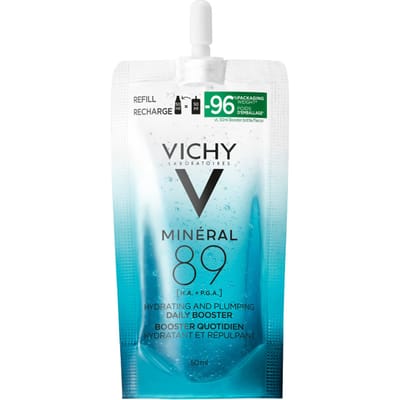 Vichy Minéral 89 Dagelijkse Booster - Geschikt voor alle huidtypes - Verrijkt met Hyaluronzuur en Polyglutaminezuur - Navulling 50ml