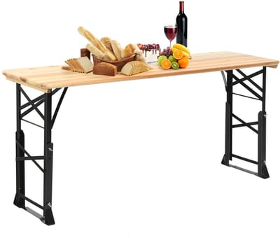 Biertafel - OpklapbareTafel Biertafel -Campingtafel -Koffertafel - Tuintafel - Balkontafel - Natuurlijk