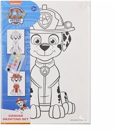 Paw Patrol Schilder Set - Inclusief: Verf & Kwast - Figuur: Marshall - Canvas Schilderen - Jongens & Meisjes - Peuters & Kleuters - Schilderen en Tekenen - Knutselen - Knutsel Set - Chase, Marshall, Skye, Rumble en meer