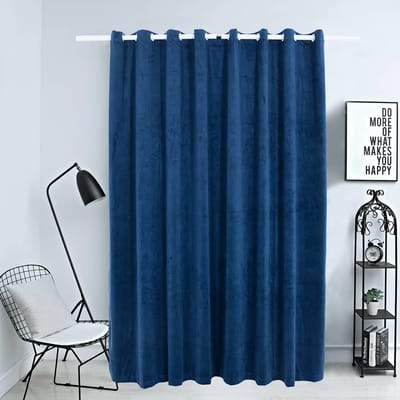 vidaXL - Gordijn - verduisterend - met - ringen - 290x245 - cm - fluweel - blauw