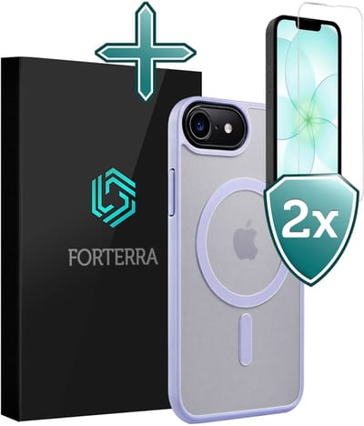 Hoesje Met 2x Screenprotector - Geschikt voor Apple iPhone 17e - Magsafe Compatible - Sterk & Shockproof - Shock Proof Case - Back Cover - Telefoon Hoes - Lila