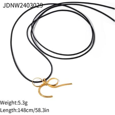 Youthway Tendance Acier Inoxydable Étanche Irrégulier Géométrique Métal Corde de Cire Collier Or Pour Femmes Bijoux Cadeau