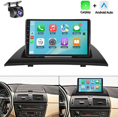 ESSGOO Autoradio - Geschikt voor BMW X3 E83 2004-2012 - Android 15 - 4+64 GB - Draadloze CarPlay & Android Auto - GPS Navigatiesysteem - AHD Achteruitrijcamera - Bluetooth - 9 Inch HD IPS Touchscreen