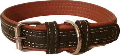 WAUDOG Soft Halsband / Hondenhalsband - Leder - Zwart - S - Breedte: 20 mm - Nekomtrek: 30 - 39 cm (GELIEVE ALVORENS BESTELLEN OPMETEN)