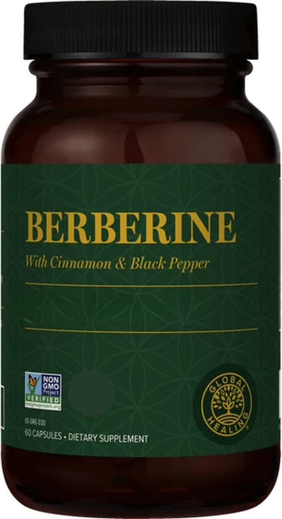 Berberine 1200 mg | 60 vegan capsules | Hoge opneembaarheid door zwarte peper en kaneel | Zonder onnatuurlijke vulstoffen | Puur Natuur | Global Healing ®