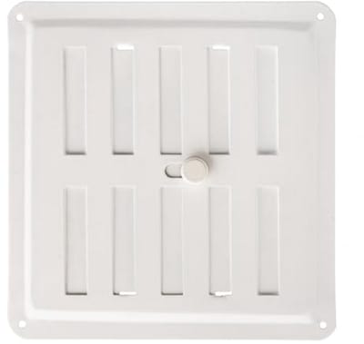 Verstelbaar Metalen Ventilatierooster 15x15 cm – Poedergecoat Wit RAL9016 voor Gecontroleerde Luchtcirculatie