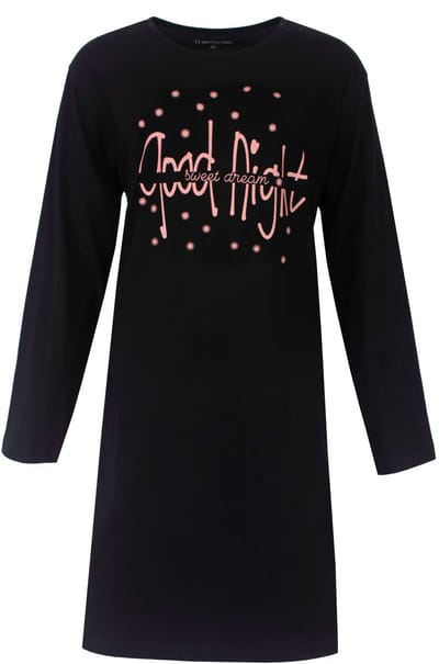 Temptation Dames Big Shirt - Lange Mouwen - Zwart - Maat S