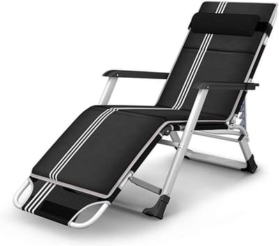 Opvouwbare ligstoel - Zonnebed Tuinstoel - Ontspannen Buiten - Zero Gravity Comfort - Extra Breed 65cm - Gestreept