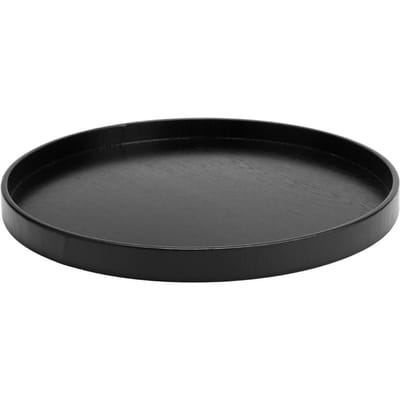 Houten Ronde Zwarte Antislip Theeblad Serveertafel voor Thuis Winkel Kantoor Bar Gebruik(Zwart 27cm) 27cm/10.6in zwart