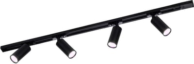 Ledvion - Smart LED Railverlichting 1M + 4 Railspots (4.9W - RGB - Zwart - Dimbaar) - 1-Fase