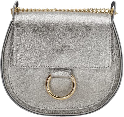 Charm London Anna Schoudertas - 100% Leer - Leren Tas - Zilver