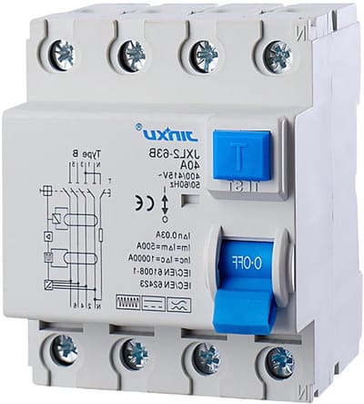 Stroomonderbreker - Veiligheidsschakelaar - Elektrische Beveiliging - Vierpolig Type B - 40A 30mA - Grijs