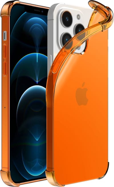 Smartphonica iPhone 12/12 Pro transparant siliconen hoesje - Oranje geschikt voor iPhone 12;iPhone 12 Pro