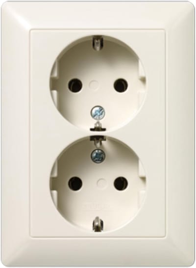 Stopcontact Dubbel - Wandcontactdoos Schuko stopcontact - Elektrische Installatie - Met Veerklemmen - 16A 250V - Wit