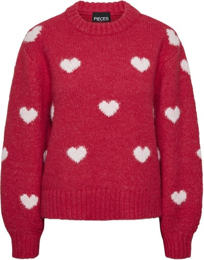 Pieces Rina Heart Knit Sweater Dames - Maat XS