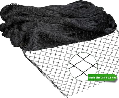 7.5 m x 15 m Vogelbeschermnet - Zwart - Scheurbestendig Plantennet voor Kippenren en Volière - Bescherming van Fruitbomen en Groenten tegen Vogels (Maaswijdte 2.5 x 2.5 cm)