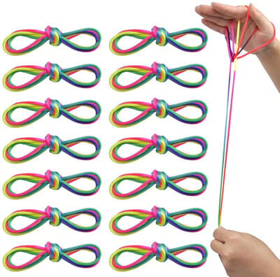 Dailygoods- Draadspel 14 Stuks - Vingertwist - Vingerspel - Kinderspel - 1,60 m - Geschikt voor 5 Jaar en Oudere