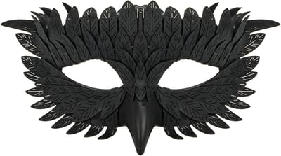 Elegante Vogelmasker voor Halloween, Halve Gezichtsmasker met Valse Veren voor Verkleedpartijen, Carnaval en Maskerade Balls