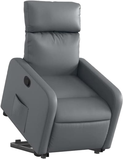 Sta-op-stoel - Opstastoel Fauteuil - Ondersteuning Bij Opstaan - Kunstlederen Bekleding - Grijs