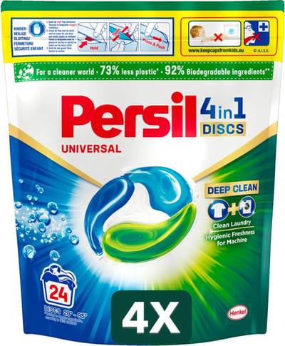 4 x Persil Wasmiddel Discs Universeel 24 stuks