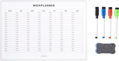 Planbooks - Magnetische Weekplanner - Whiteboard Weekplanner - Planbord - Familieplanner - A4 - Inclusief Stiften en Wisser