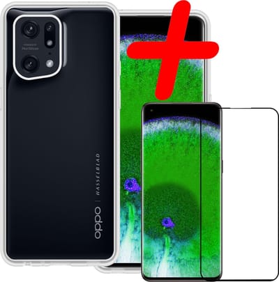 Hoesje Met Screenprotector - Geschikt voor OPPO Find X5 - Sterk & Shockproof - Back Cover - Siliconen Case - Telefoon Hoes - Transparant