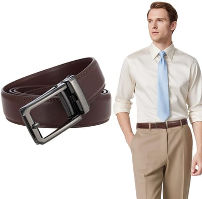 Cosensi - Verstelbare Leren Ceintuur - Formele Kleding - Bruin - 110-130cm - Hoogwaardige Leer - Voor Volwassenen - Geschikt voor Diverse Outfits