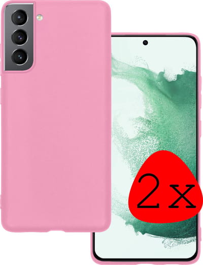 Hoesje 2 Stuks - Geschikt voor Samsung Galaxy S22 Plus - Sterk & Shockproof - Case Siliconen - Back Cover - Telefoon Hoes - Lichtroze