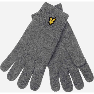 Lyle & Scott Racked Rib Handschoenen - Mid Grey Marl - Maat one size fits all