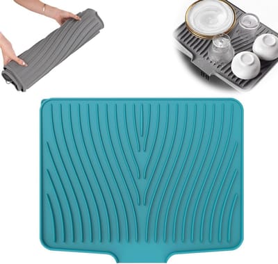Afdruipmat voor afwas – Afdruipmat - Warmte isolerende mat - Antislip Warmtebestendige - Zacht en duurzaam - Met ophanggat - 40 x 33 cm – Voor Borden Glazen En Bestek – Afdruipmatten - Groente
