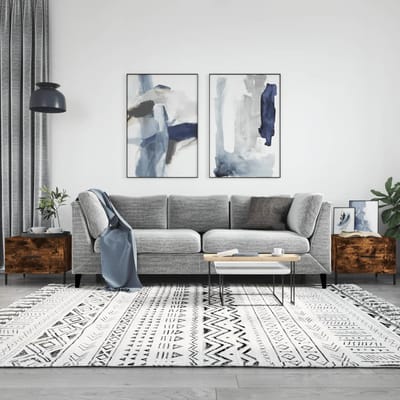 vidaXL - Salontafels - 2 - st - 50x50x40 - cm - bewerkt - hout - gerookt - eikenkleurig