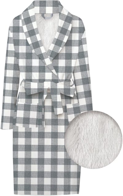 Zohome Badjas Quattro di Lino - Kamerjas voor Dames en Heren - S/M - Ochtendjas - Geschikt voor de Sauna - Blauw