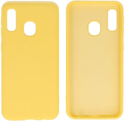 Hoesje Geschikt voor de Samsung Galaxy A20e - Fashion Color Backcover Telefoonhoesje - Geel