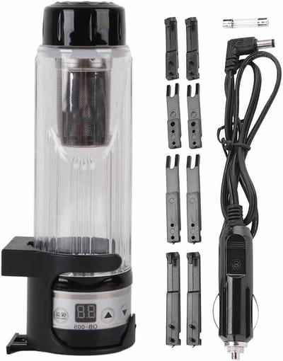 Elektrische Waterkoker - Verwarmde Mok - Reizen Warme Drank - Instelbare Temperatuur - 420 ml - Zwart